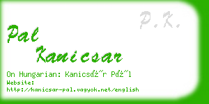 pal kanicsar business card